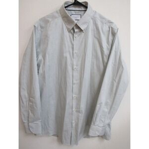 Charles Tyrwhitt Mens Slim Fit Non-Iron Dress Shirt Green Micro Check 17/35in